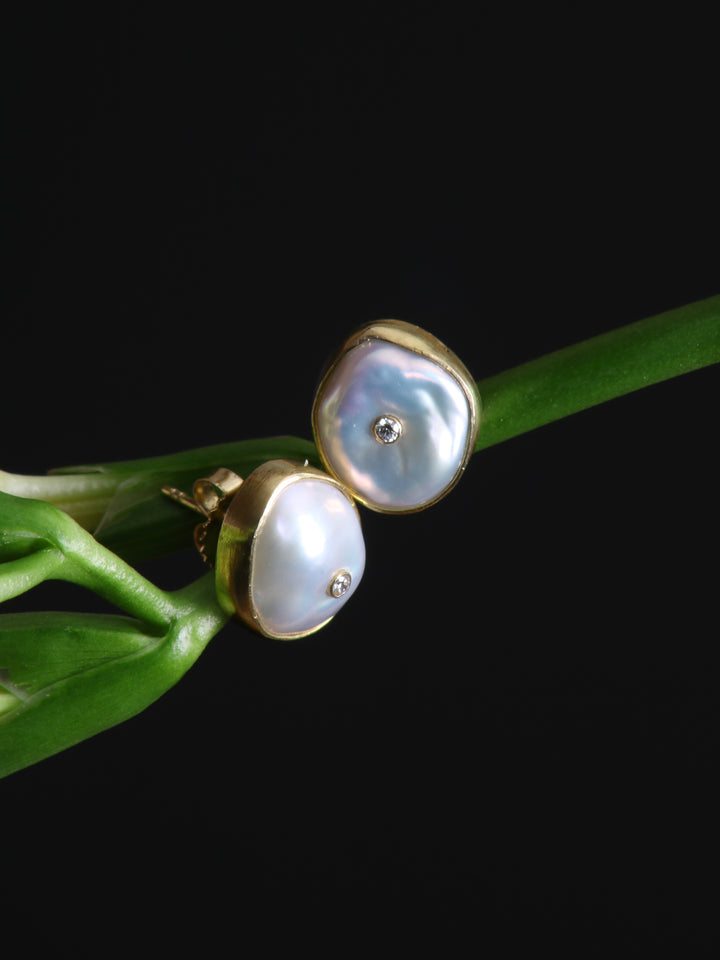 Baroque Pearl Stud Earrings (B325)