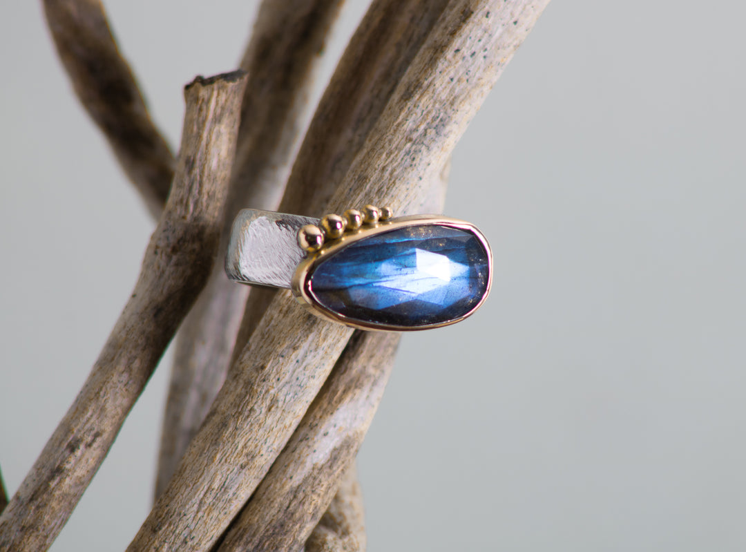 Labradorite Mixed Metal Ring (B683)