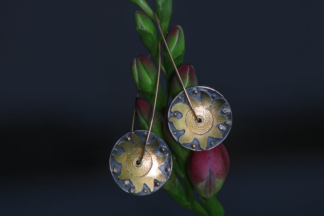 Sun Burst Hanging Earrings (B341)