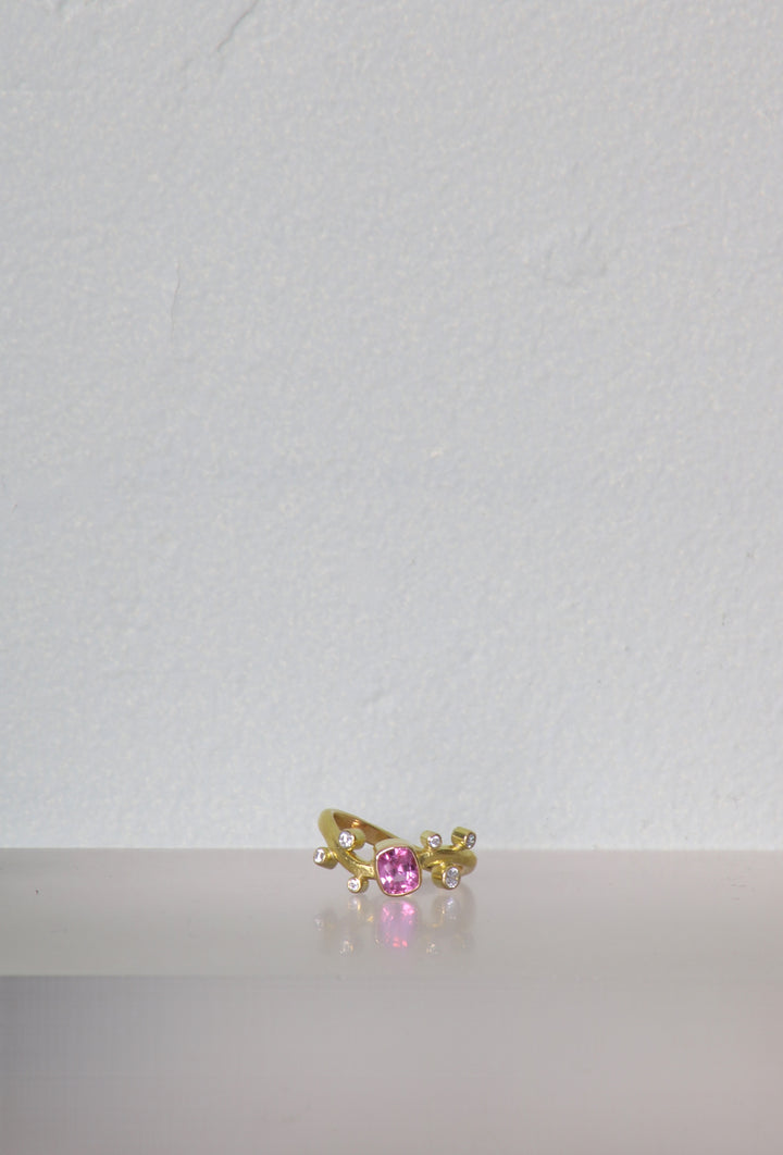 Pink Sapphire and Diamond Ring (09142)