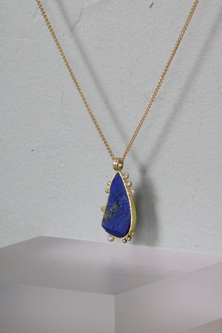 Lapis and Diamond Pendant (B288)