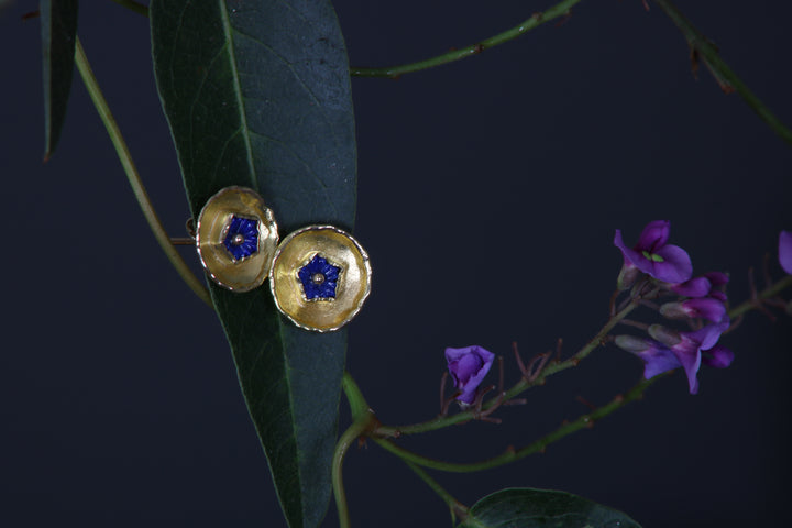 Lapis Star Earrings (B302)