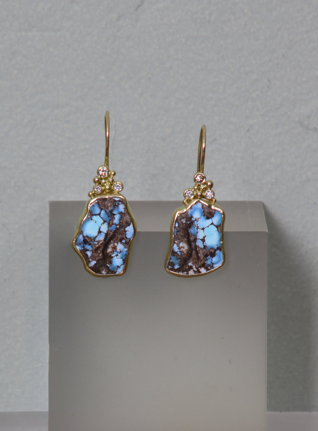 Turquoise and Diamond Earrings (B304)