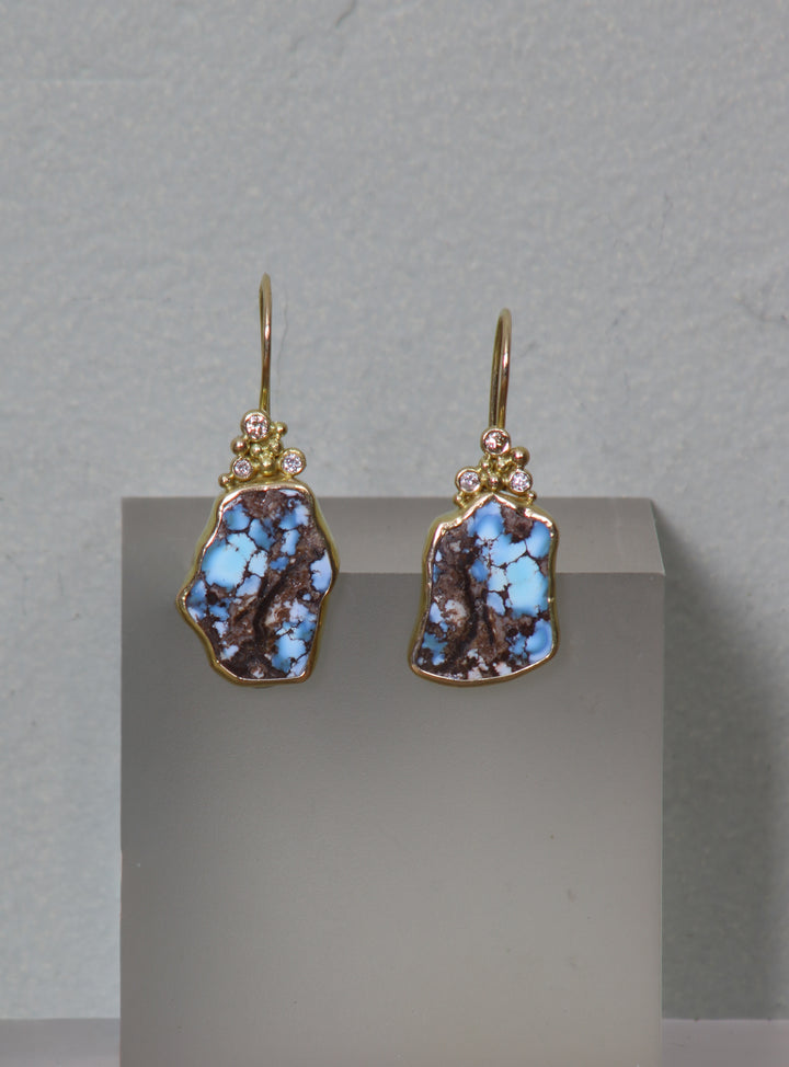 Turquoise and Diamond Earrings (B304)