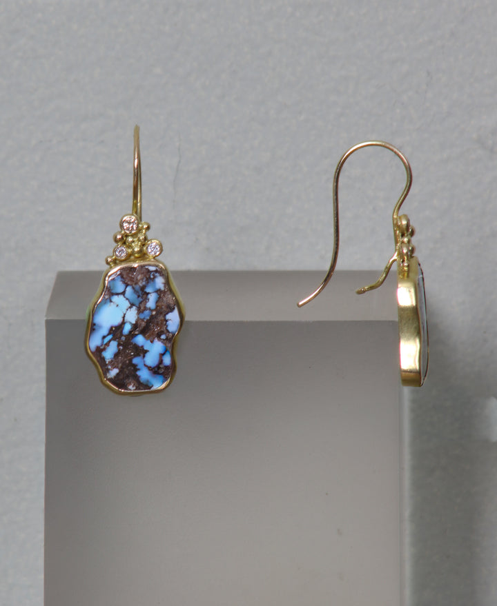 Turquoise and Diamond Earrings (B304)