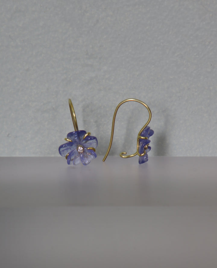 Tanzanite Flower Earrings (B314)