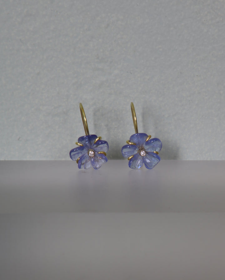 Tanzanite Flower Earrings (B314)