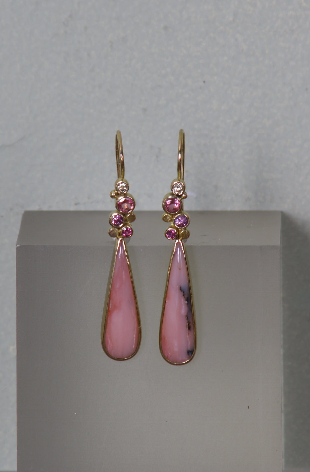 Pink Opal Drop Earrings (B315)