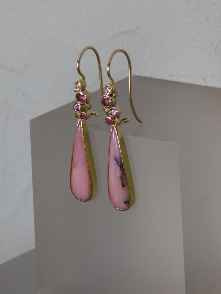 Pink Opal Drop Earrings (B315)