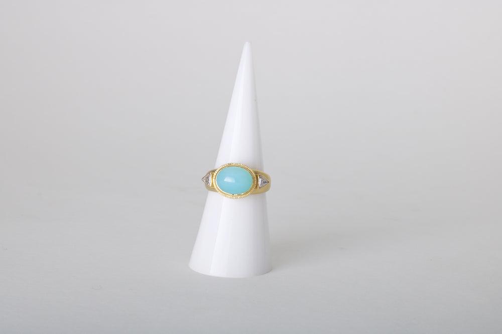 Peruvian Opal and Diamond Ring 06371 - Ormachea Jewelry