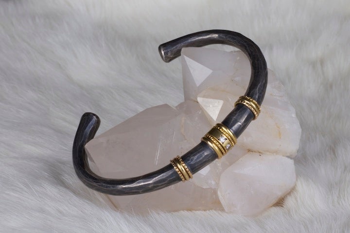 Diamond Mixed Metal Bracelet 01994 - Ormachea Jewelry