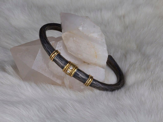 Diamond Mixed Metal Bracelet 01994 - Ormachea Jewelry