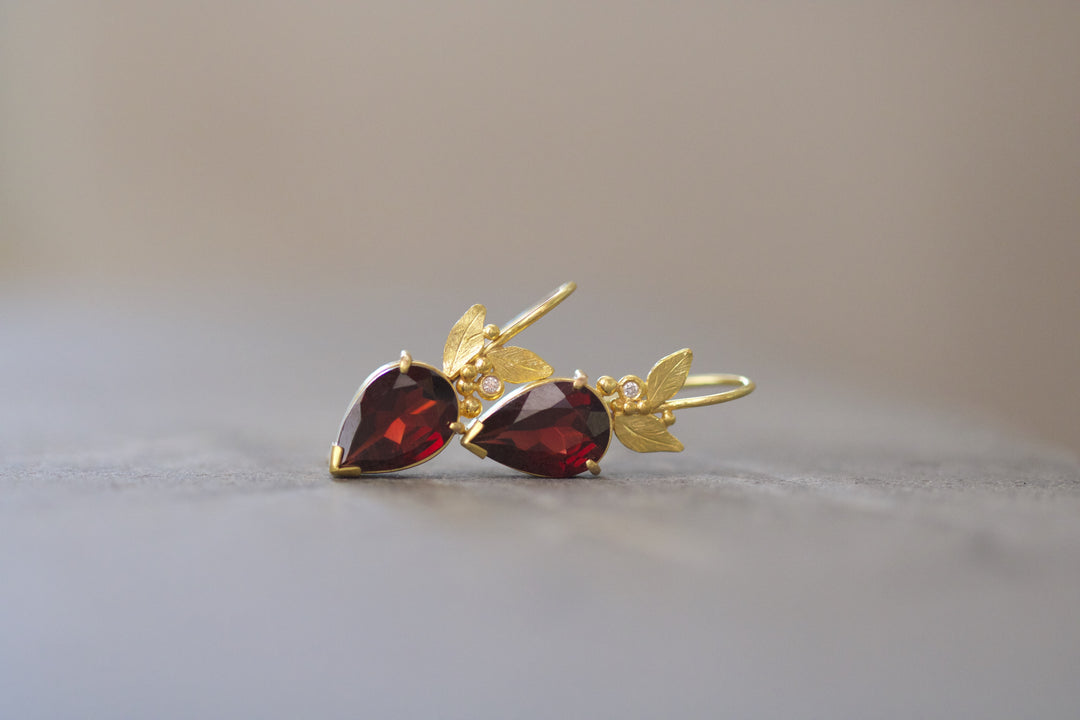 Garnet Earrings 06742 - Ormachea Jewelry