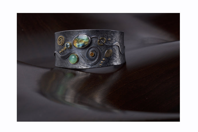 Labradorite Cuff Bracelet 05095 - Ormachea Jewelry