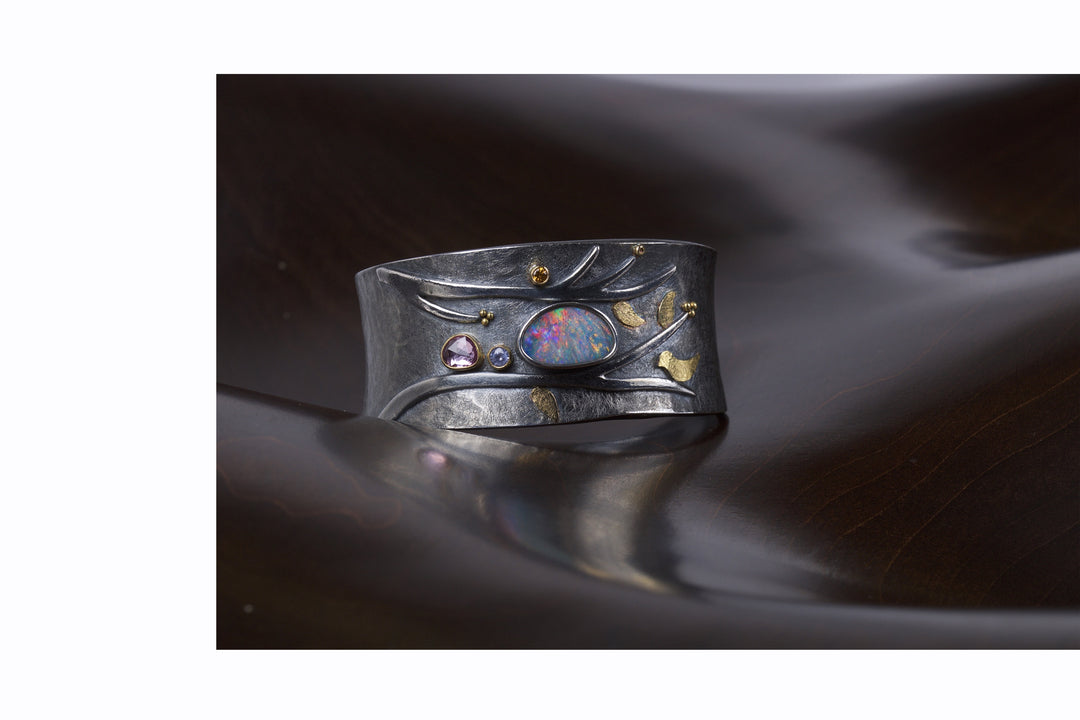 Opal Cuff Bracelet 05096 - Ormachea Jewelry