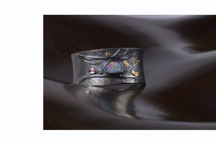 Opal Cuff Bracelet 05096 - Ormachea Jewelry