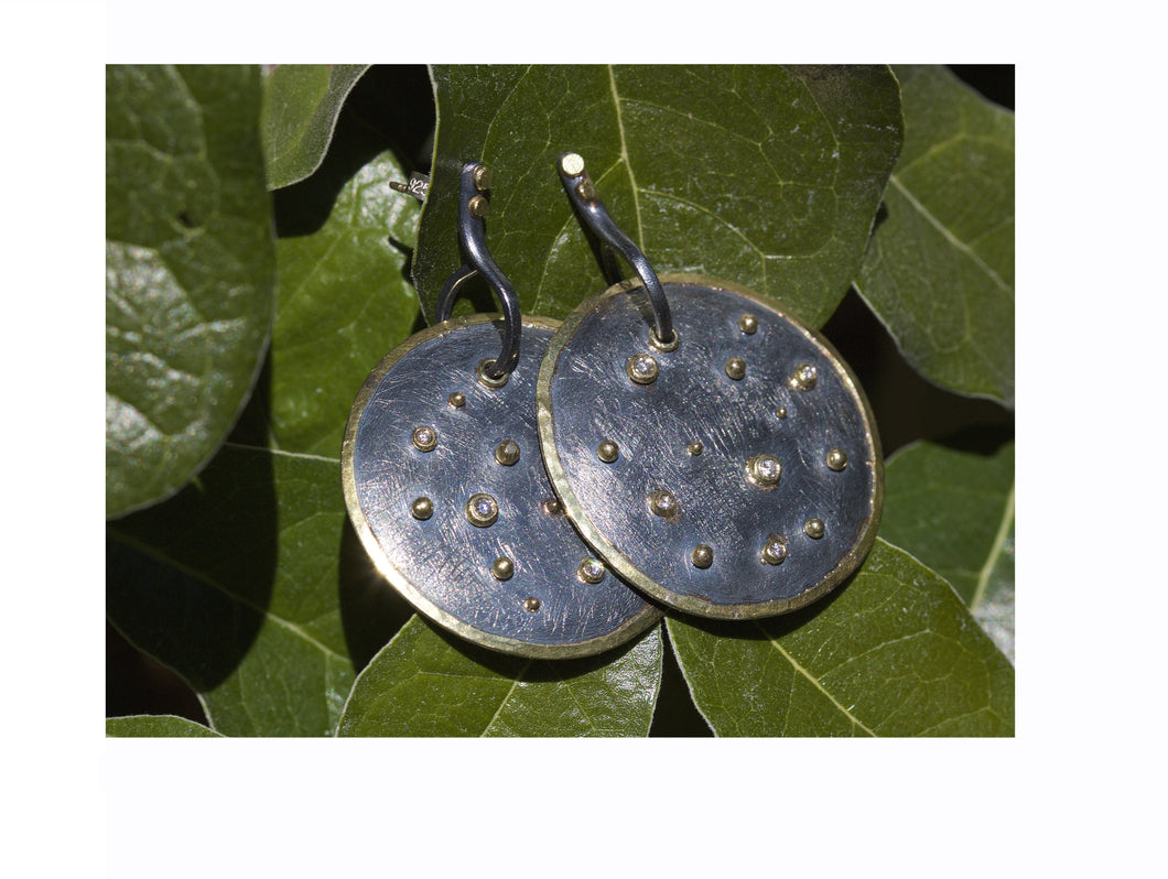 Diamond Disk Earrings 05330 - Ormachea Jewelry