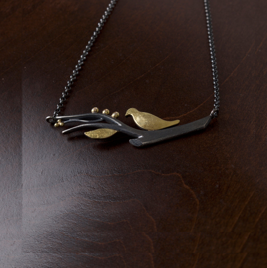 Bird Branch Necklace 05526 - Ormachea Jewelry