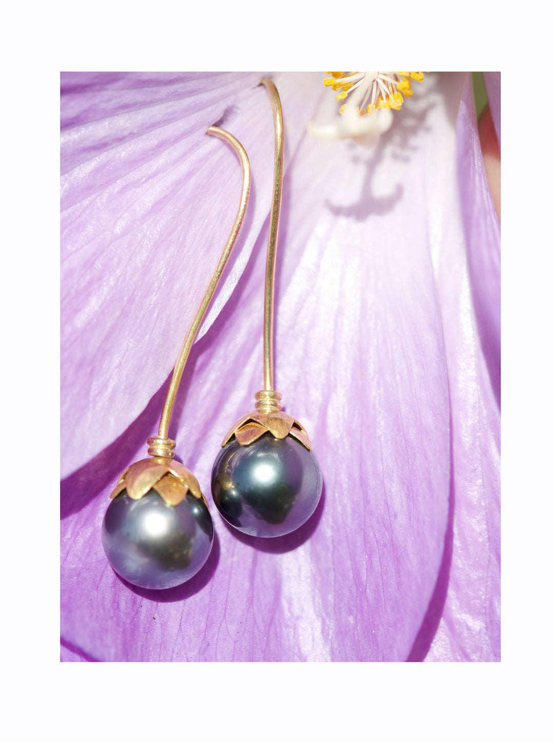 Hanging Tahitian Pearl Earrings 05811 - Ormachea Jewelry