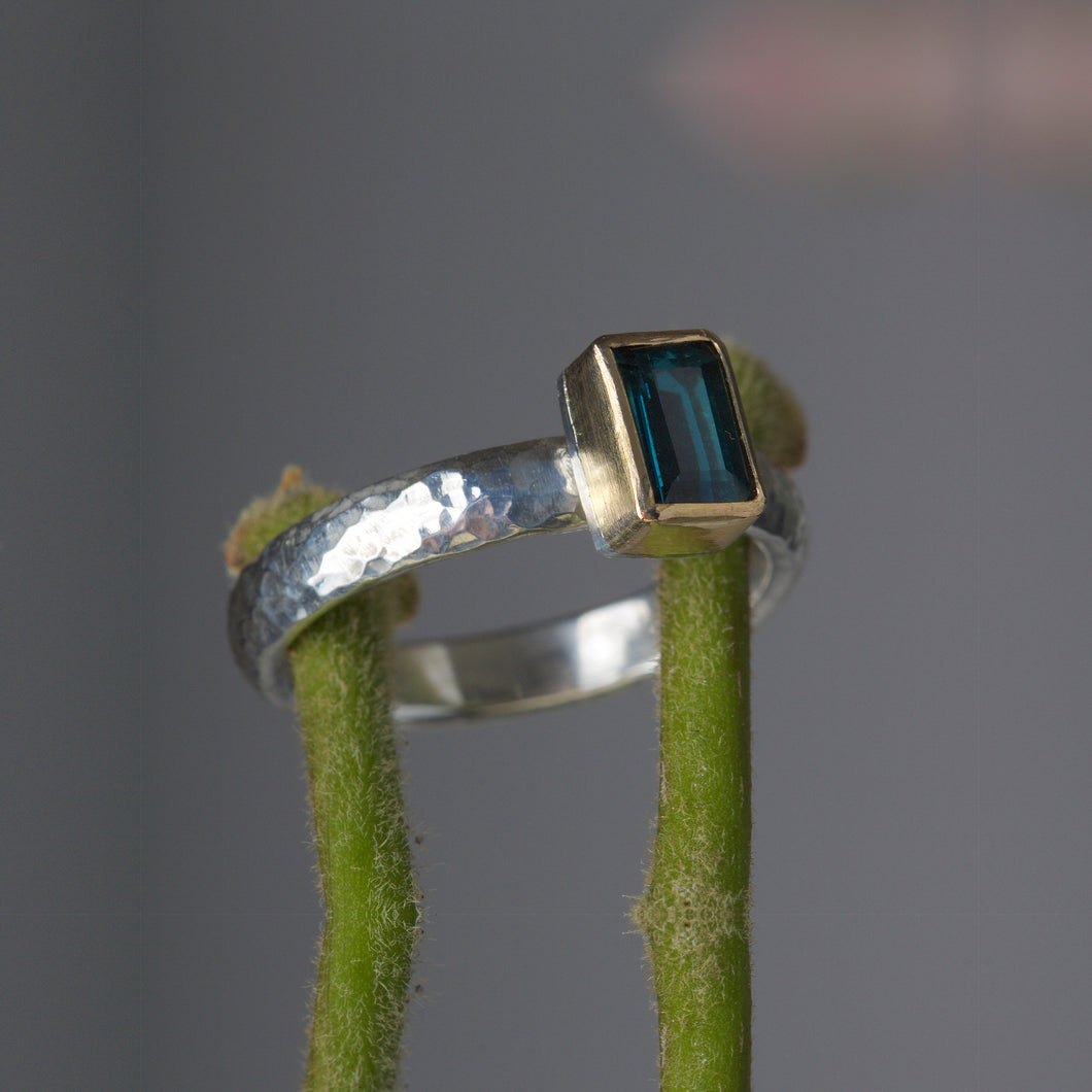 Blue Tourmaline Stacking Ring 05890 - Ormachea Jewelry