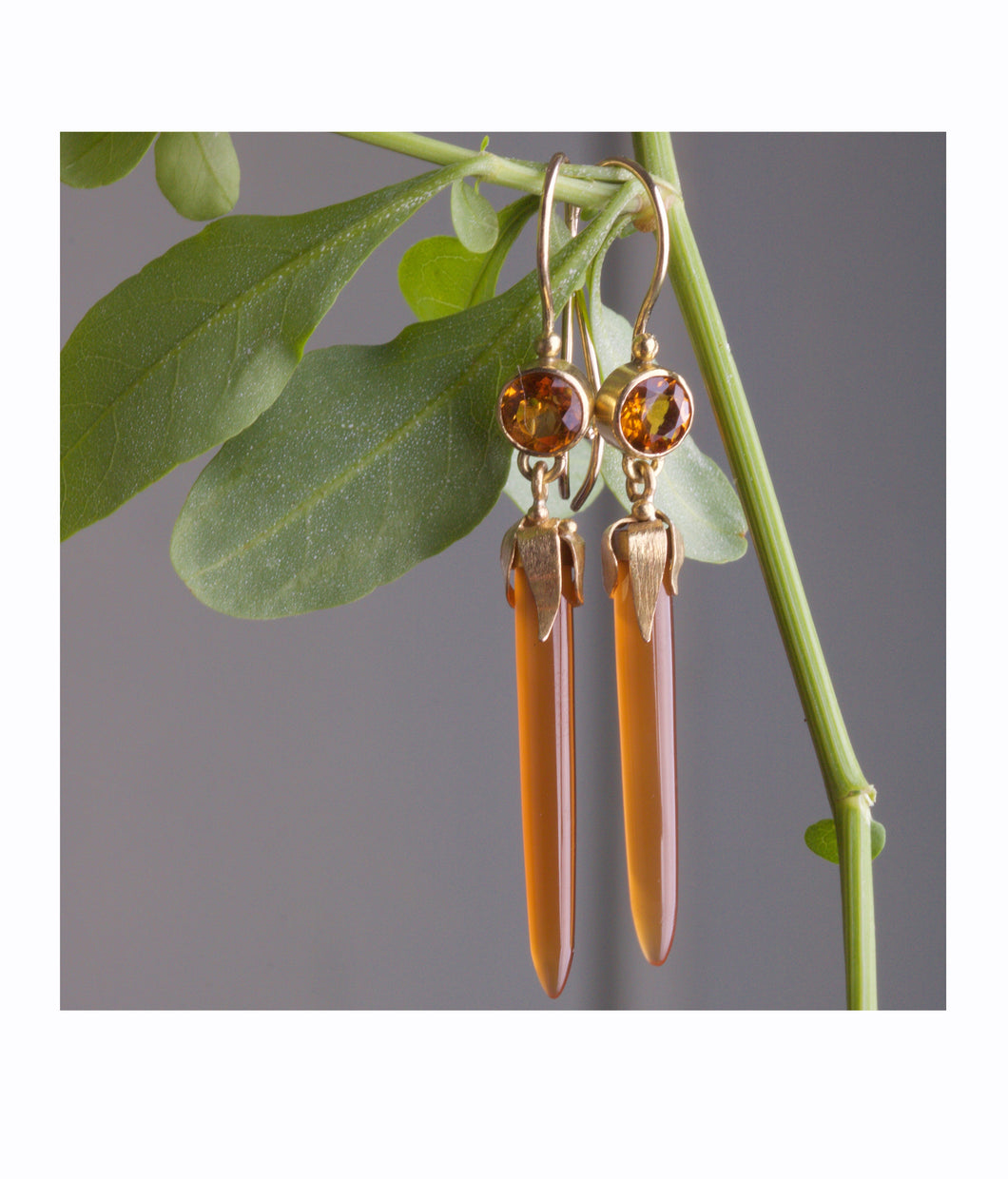 Carnelian and Garnet Earrings 05967 - Ormachea Jewelry