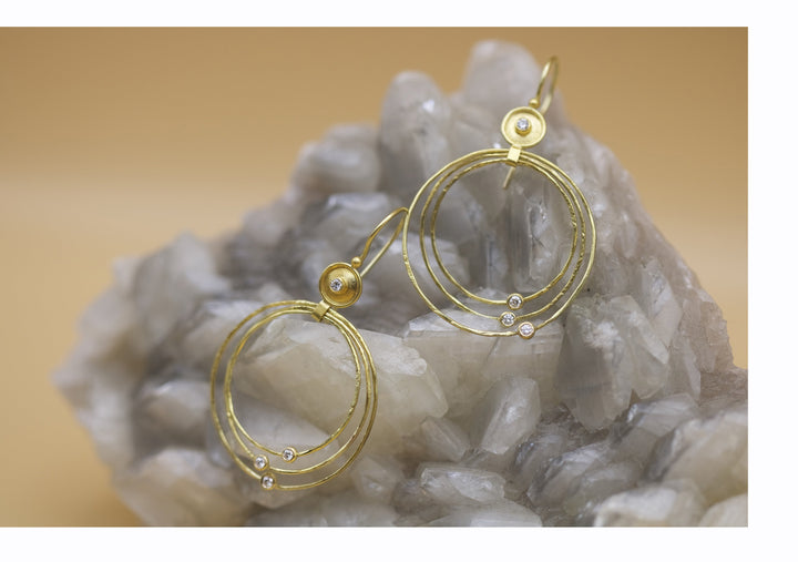 Gold Dish Hoop Earrings 06624 - Ormachea Jewelry
