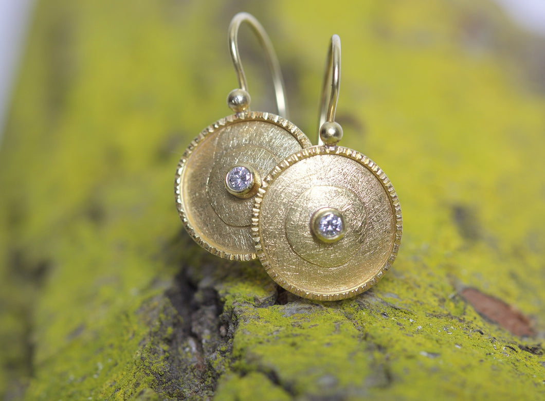 Gold Dish Earrings - Ormachea Jewelry