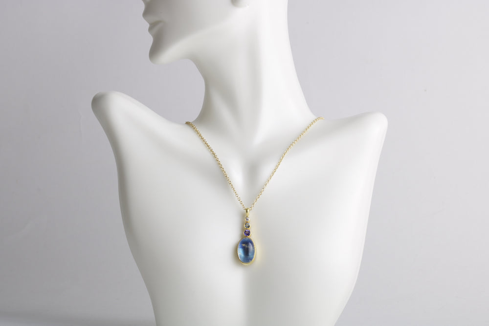 Moonstone and Gemstone Pendant 06054 - Ormachea Jewelry