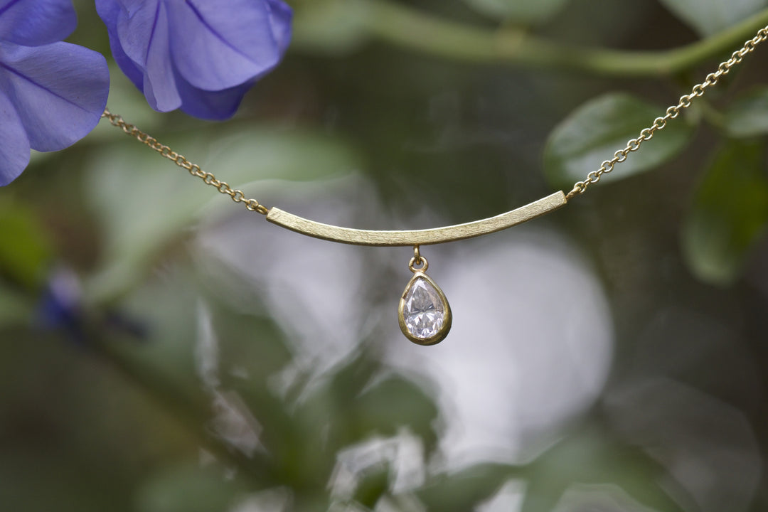 Diamond Drop Necklace 05500 - Ormachea Jewelry