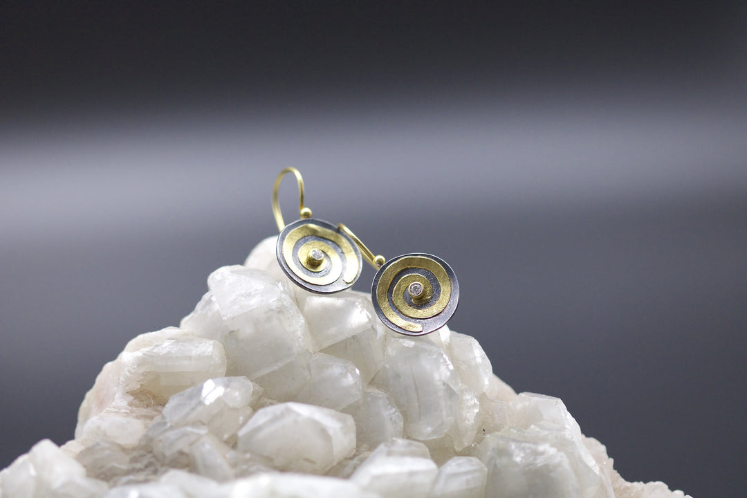 Diamond Swirl Earrings 06689 - Ormachea Jewelry