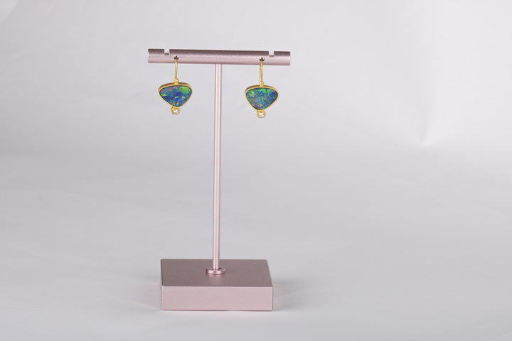 Opal and Diamond Earrings 06198 - Ormachea Jewelry