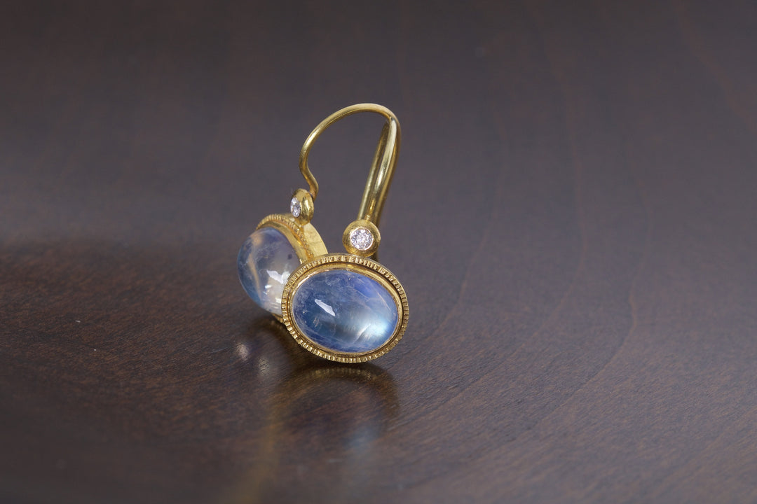 Moonstone Earrings 05762 - Ormachea Jewelry