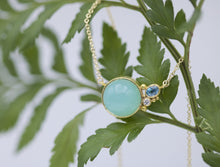 Load image into Gallery viewer, Chrysoprase and Zircon Necklace 06709 - Ormachea Jewelry
