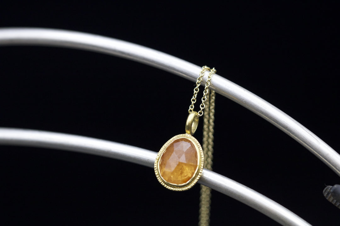 Mandarin Spessartite Garnet Pendant 06706 - Ormachea Jewelry
