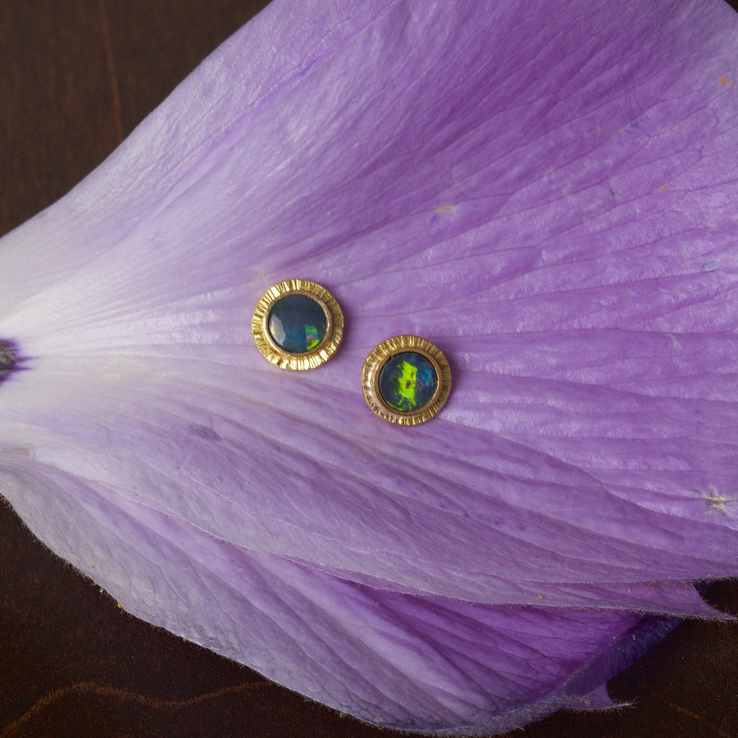 Opal Stud Earrings 04825 - Ormachea Jewelry
