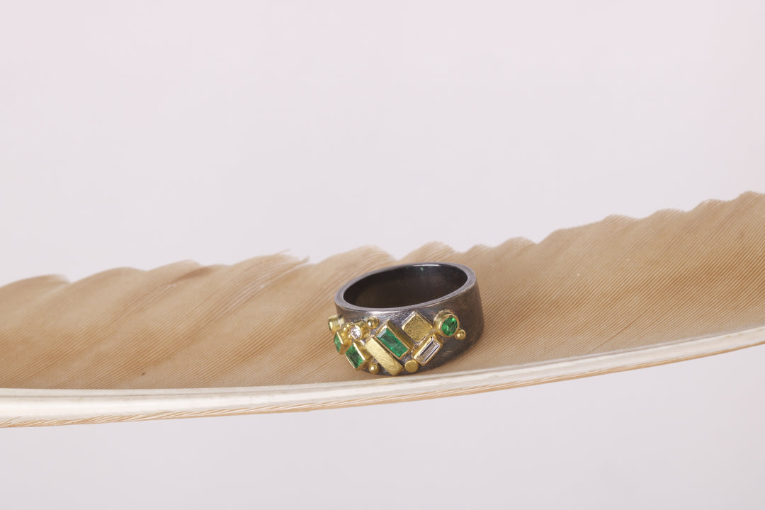 Emerald and Diamond Ring 06812 - Ormachea Jewelry