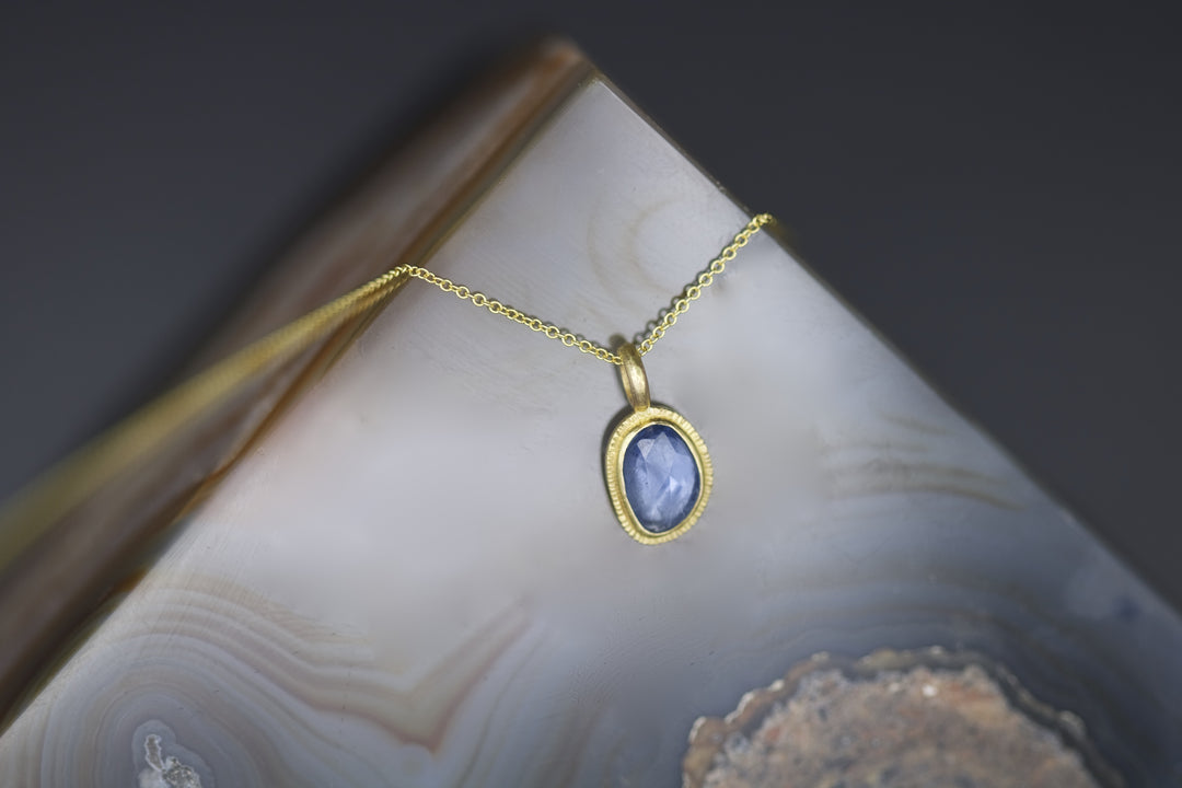 Rose Cut Sapphire Pendant 06688 - Ormachea Jewelry