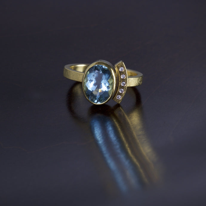 Aquamarine and Diamond Ring 05143 - Ormachea Jewelry