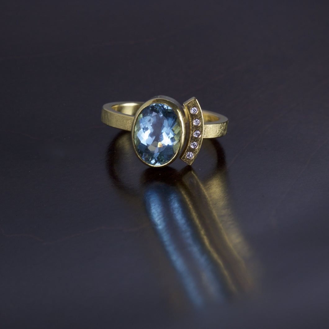 Aquamarine and Diamond Ring 05143 - Ormachea Jewelry