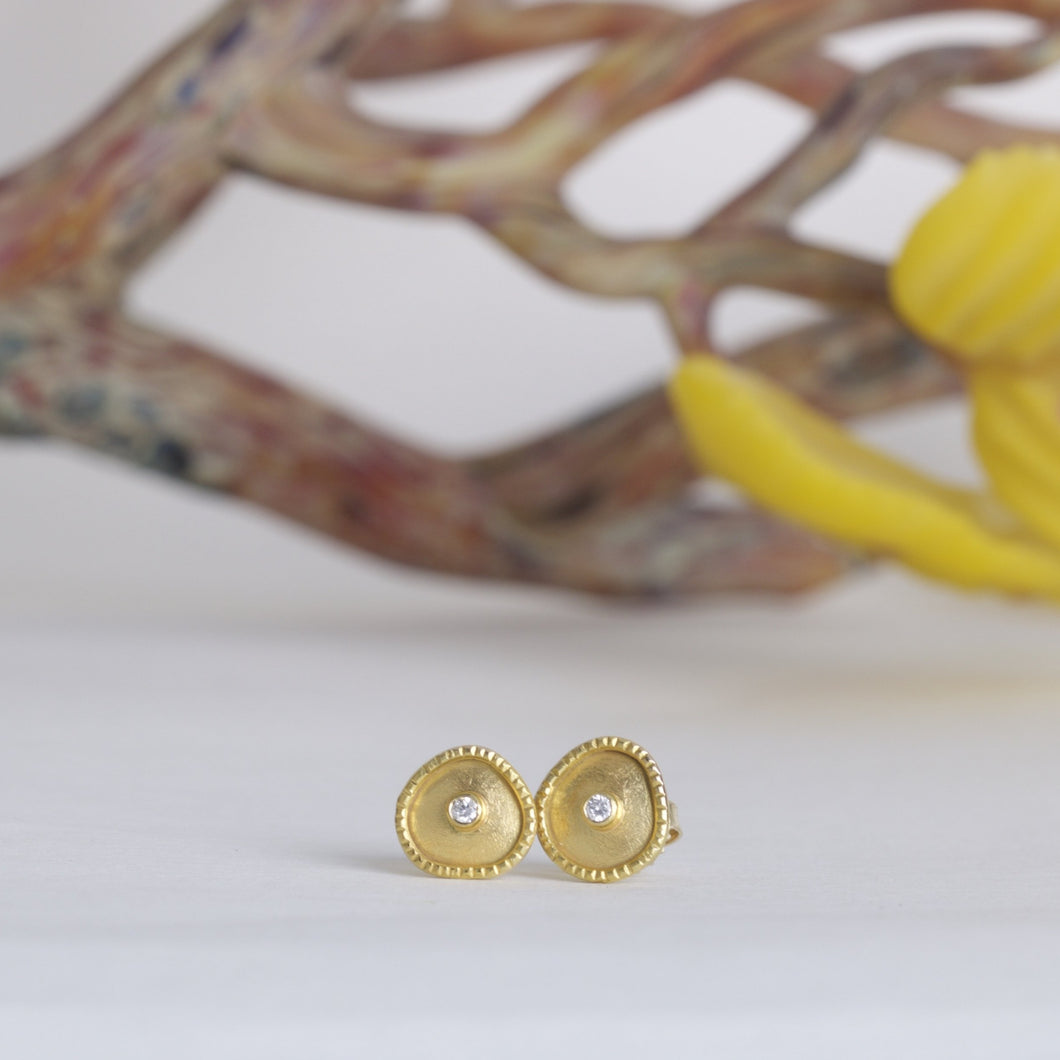 Irregular Shaped Dish Studs 06492 - Ormachea Jewelry
