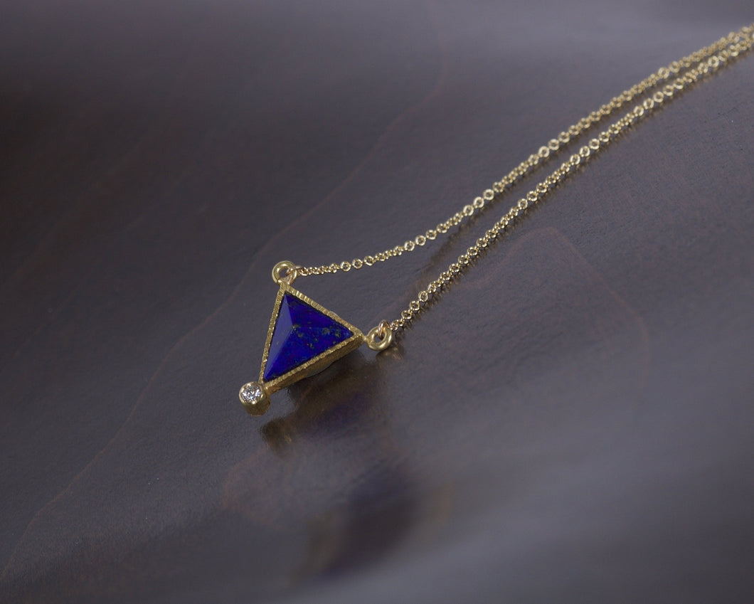 Lapis Lazuli and Diamond Necklace 05307 - Ormachea Jewelry
