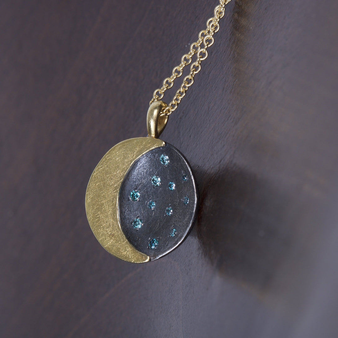 Mini Moon and Stars Pendant 05523 - Ormachea Jewelry