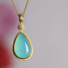 Load image into Gallery viewer, Peruvian Opal and Diamond Pendant 06221 - Ormachea Jewelry
