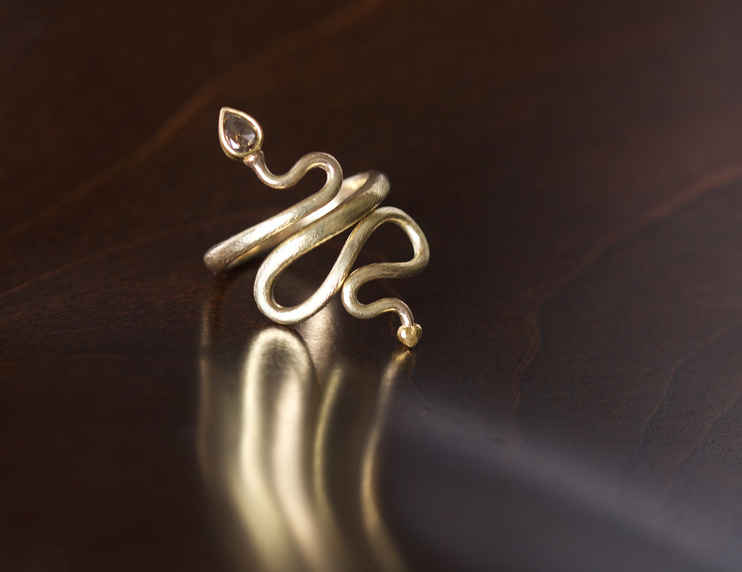 Chocolate Diamond Serpent Ring 04746 - Ormachea Jewelry