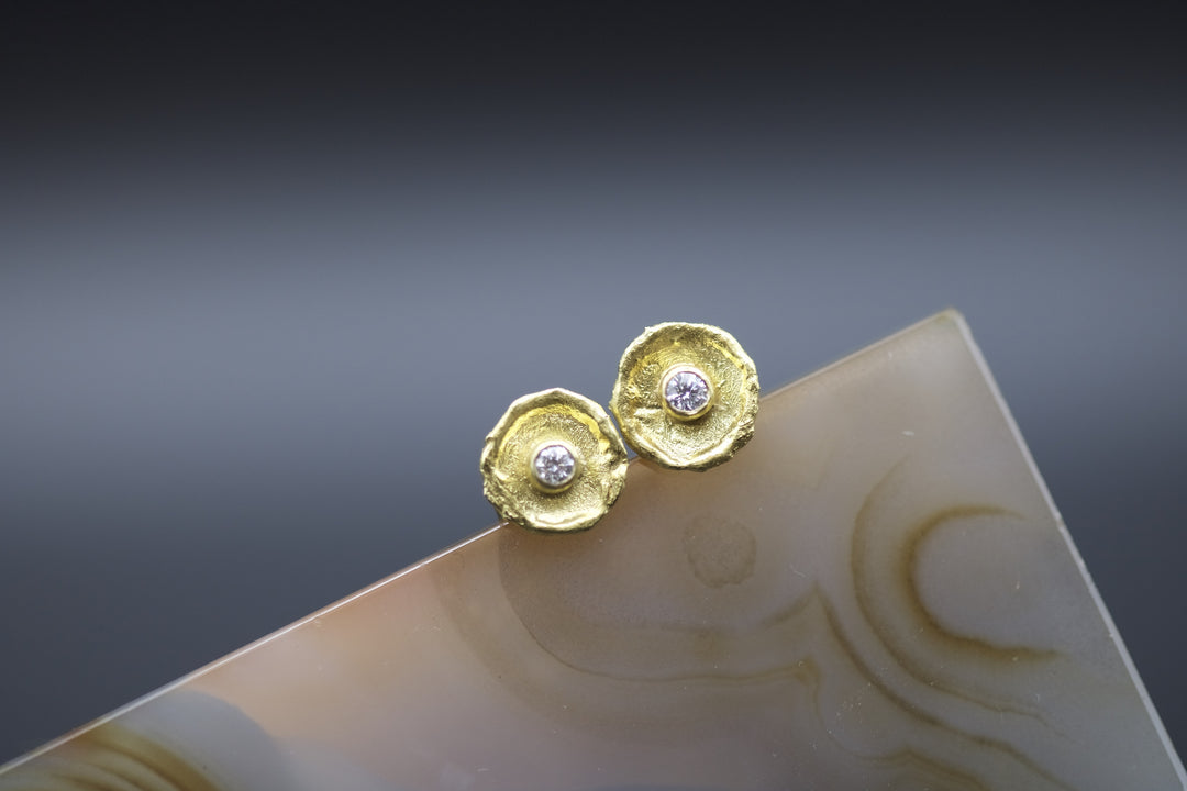 Dish Stud Earrings 06687 - Ormachea Jewelry