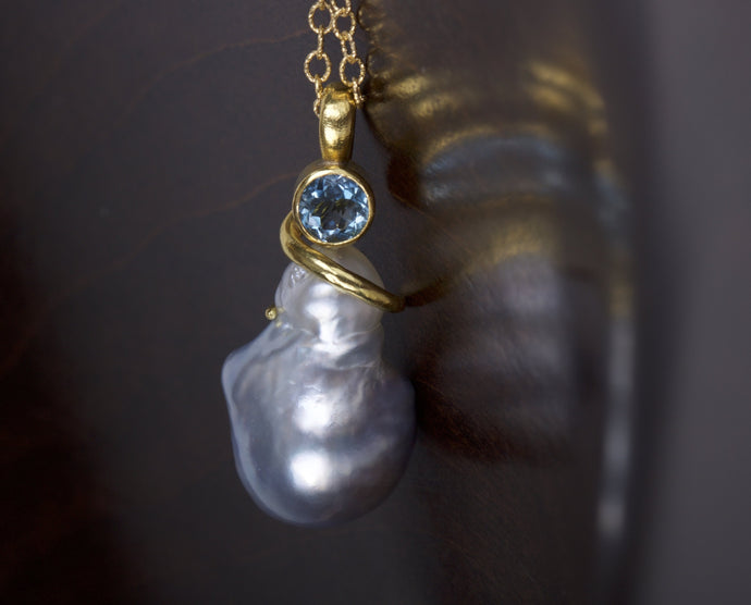 Baroque Tahitian Pearl Pendant 05170 - Ormachea Jewelry