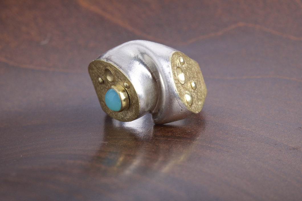 Blue Opal Ring 05842 - Ormachea Jewelry