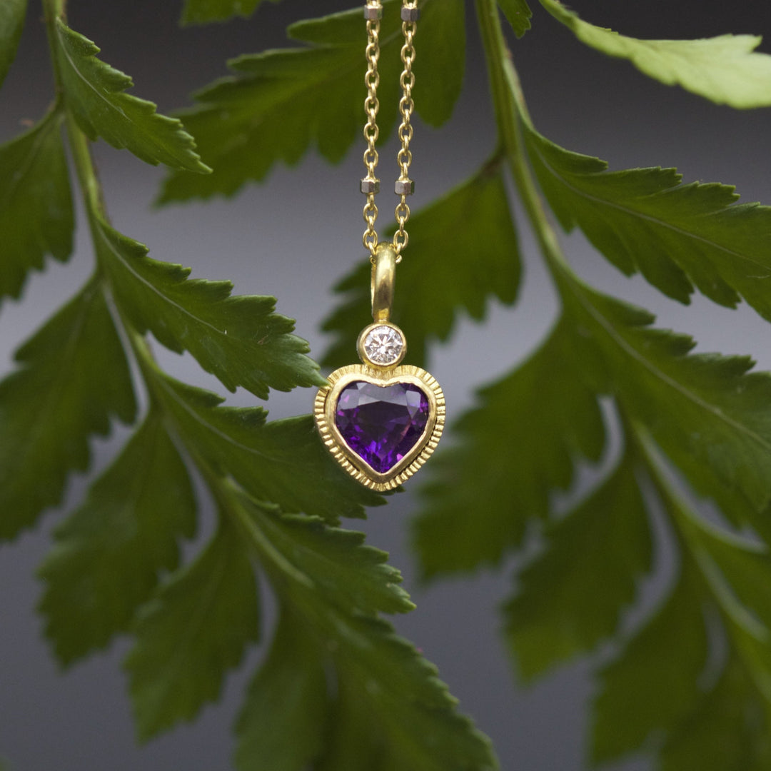 Amethyst Heart Pendant 06710 - Ormachea Jewelry