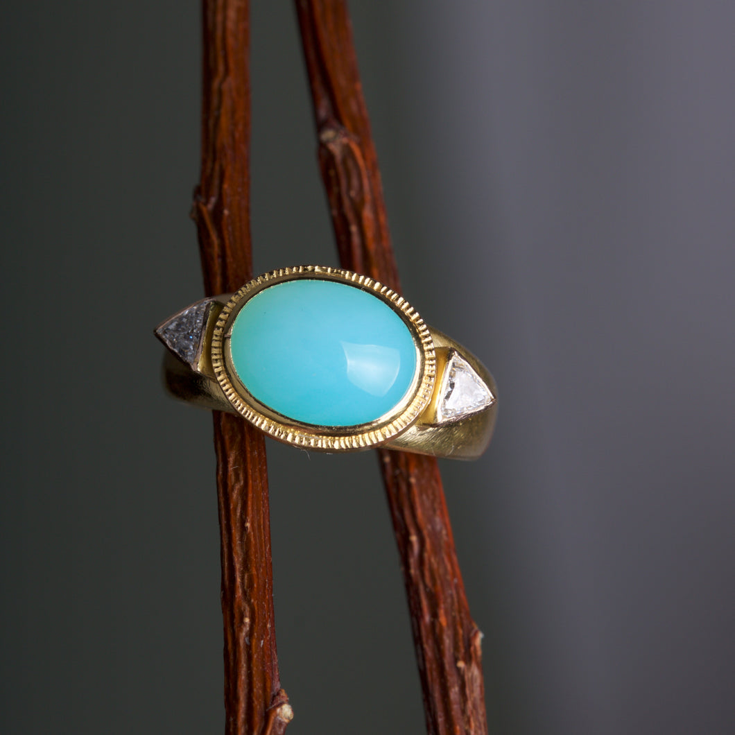 Peruvian Opal and Diamond Ring 06371 - Ormachea Jewelry