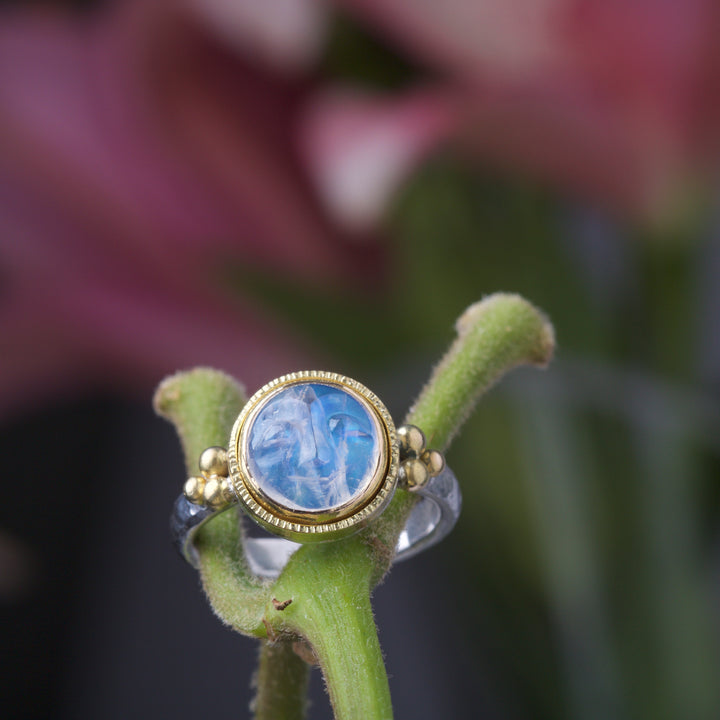 Moonstone Moonface Ring 05892 - Ormachea Jewelry